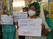 Trabalhadoras da saúde protestam em BH contra corte de salários imposto por Zema