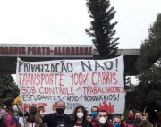 “Hoje é pela defesa do emprego e do transporte de toda população de Porto Alegre”. diz cobrador da Carris