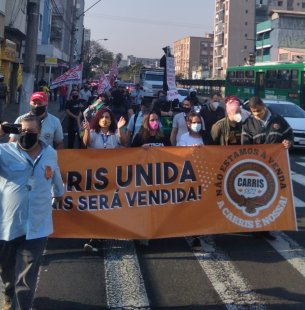 Rodoviários fazem ato contra a privatização da Carris e em defesa dos cobradores