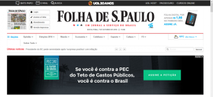 Na Folha de S. Paulo: “se você é contra a PEC do teto de gastos públicos, você é contra o Brasil”