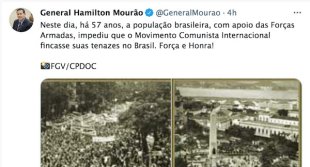 Vice-presidente, Mourão, comemora aniversário do golpe que censurou, assassinou e torturou