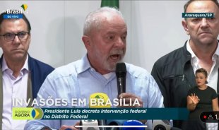 Lula decreta intervenção federal até dia 31 em Brasília