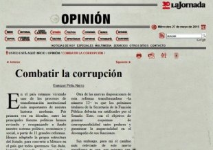 Tempos obscuros: o diário La Jornada publica coluna de opinião do presidente Peña Nieto