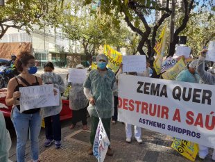 Trabalhadoras da saúde de BH denunciam Zema em ato por mais EPIs, testes e contra a reforma da previdência