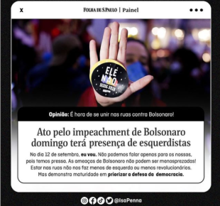 Isa Penna: nas ruas com Kim Kataguiri pra enfrentar Bolsonaro?