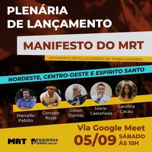 Lançamento virtual do Manifesto do MRT para as regiões Nordeste, Cerrado e Espírito Santo